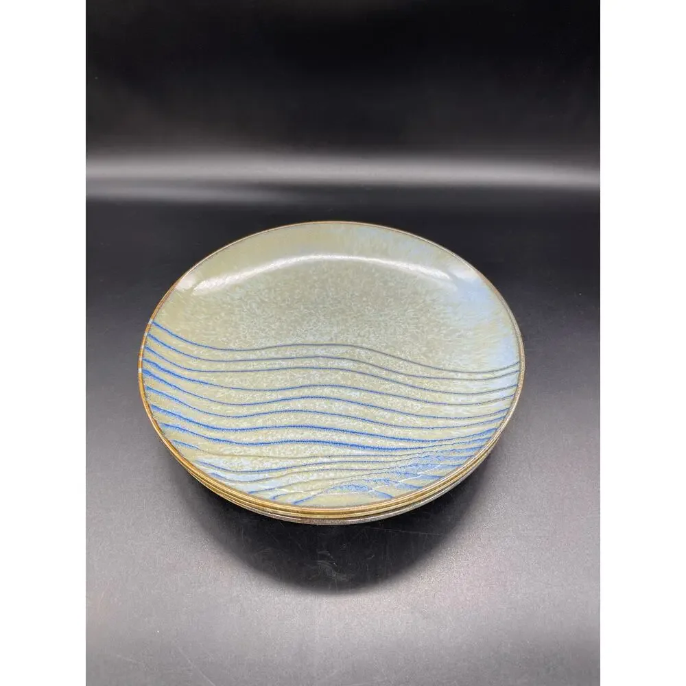 Joseph Abboud Mediterranean Waves 1032 Set of 3 Stoneware Salad Plates 8.25